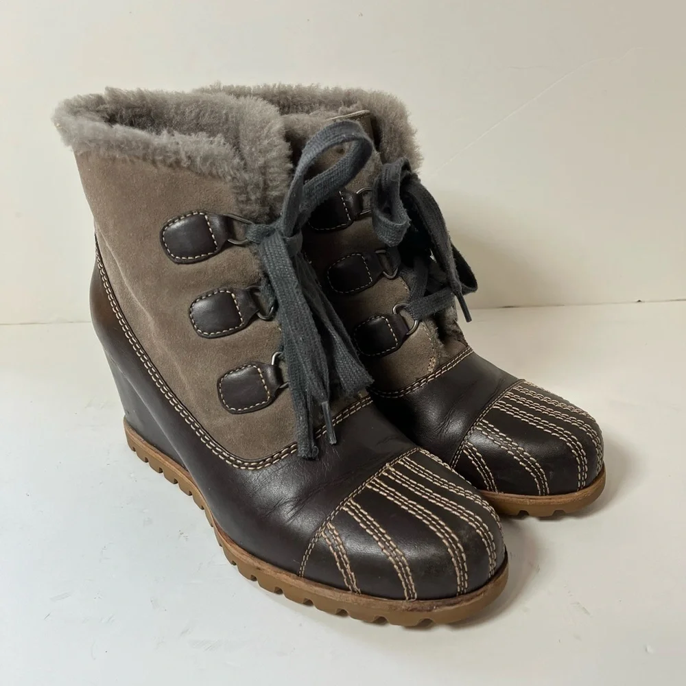 UGG Alasdair Brown Shearling Lined Lace Up Ankle Boots Size 10 - Picture 2 of 11